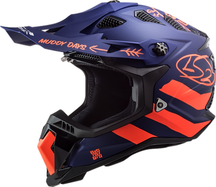 LS2 MX700 SUBVERTER EVO HELMET CARGO MATT BLUE FLUO ORANGE