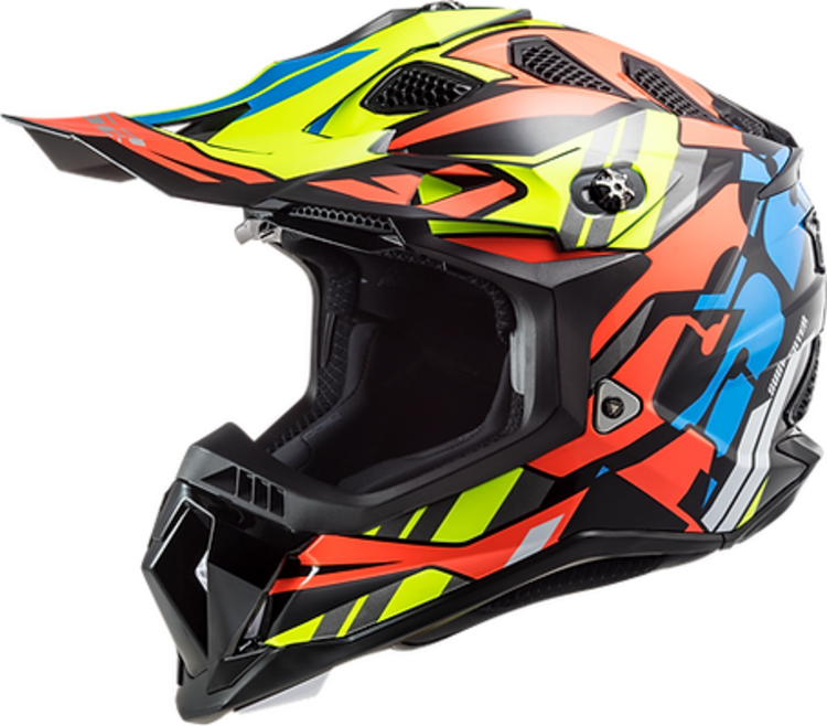 LS2 MX700 SUBVERTER EVO HELMET RASCAL GLOSS BLACK FL ORANGE