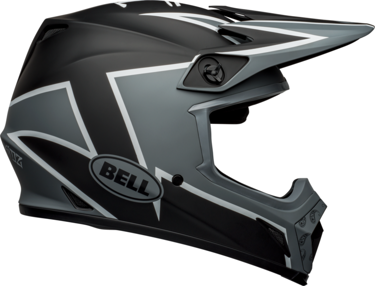 MX 9 TWITCH HELMET MATTE BLACK/GREY/WHITE
