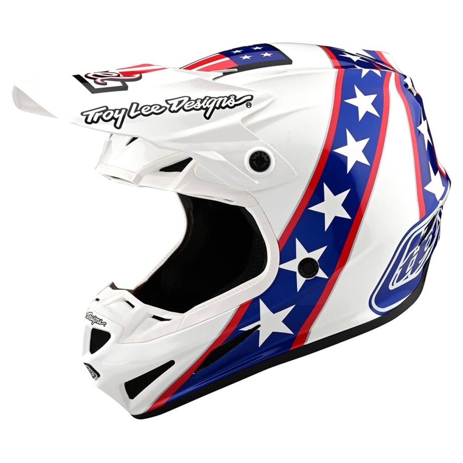 Troylee Designs トロイリー　オフロード　ヘルメット SE4 TROY LEE DESIGNS TLD SE4 COMPOSITE EVEL WHITE/BLUE - MXTIRE
