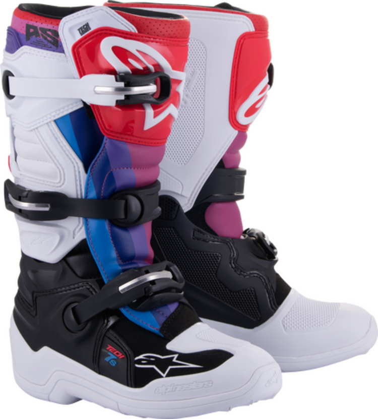 ALPINESTARS ALPINESTARS TECH 7S BOOTS WHITE/ BLACK/ RAINBOW