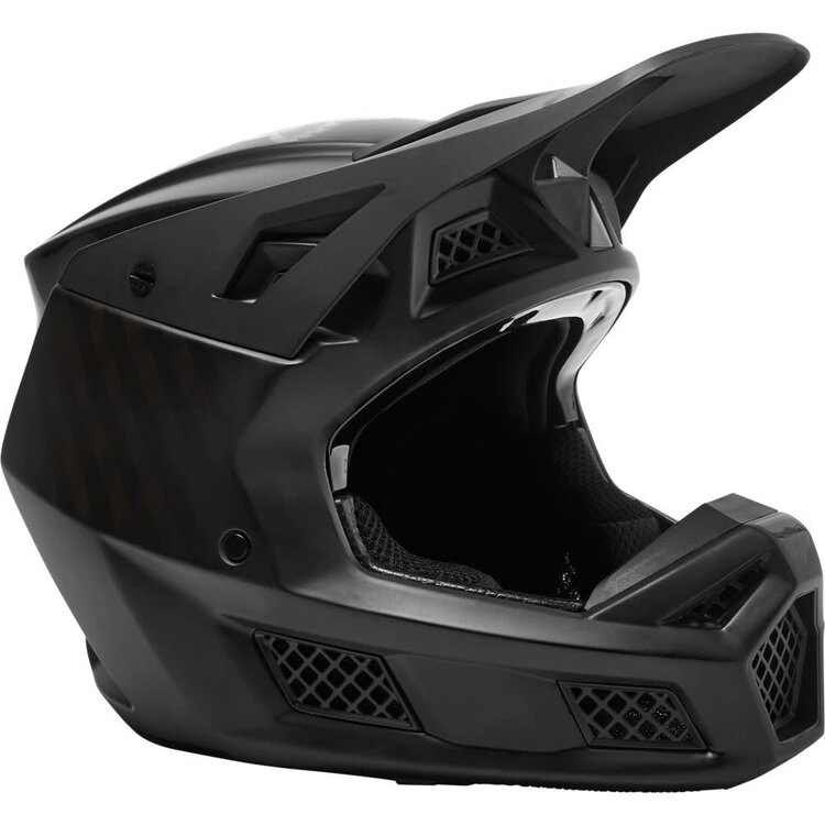 FOX RACING FOX V3 MATTE CARBON HELMET, MATTE BLACK