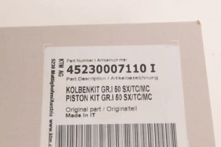 KTM / GASGAS / HUSQVARNA 45230007110 I PISTON KIT 50 SX TC MC