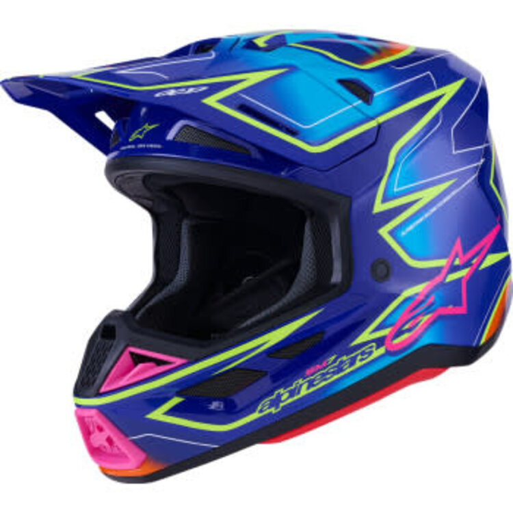 ALPINESTARS Alpinestars SM7 Helmet - Cast - Gloss/Blue/Pink/Yellow Fluo - Small