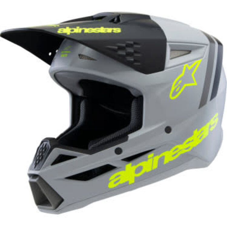 ALPINESTARS S-M3 YOUTH Helmet - Radium - Matte Gray/Black/Yellow Fluo