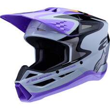 ALPINESTARS Alpinestars Youth SM3 Helmet - Jettson - Glosss Black/Gray/Purple