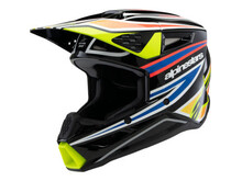ALPINESTARS S-M3 YOUTH WURX HELMET BLK/FLO YEL/BLUE/RED