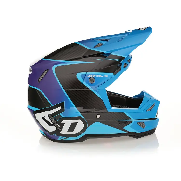 6D HELMETS ATR-3 YOUTH HELMET WAVE GLOSS CYAN BLUE PURPLE
