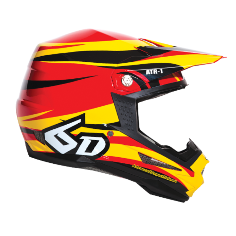 6D HELMETS ATR-1 Helmet Flo Red/Yellow/Black (SM)