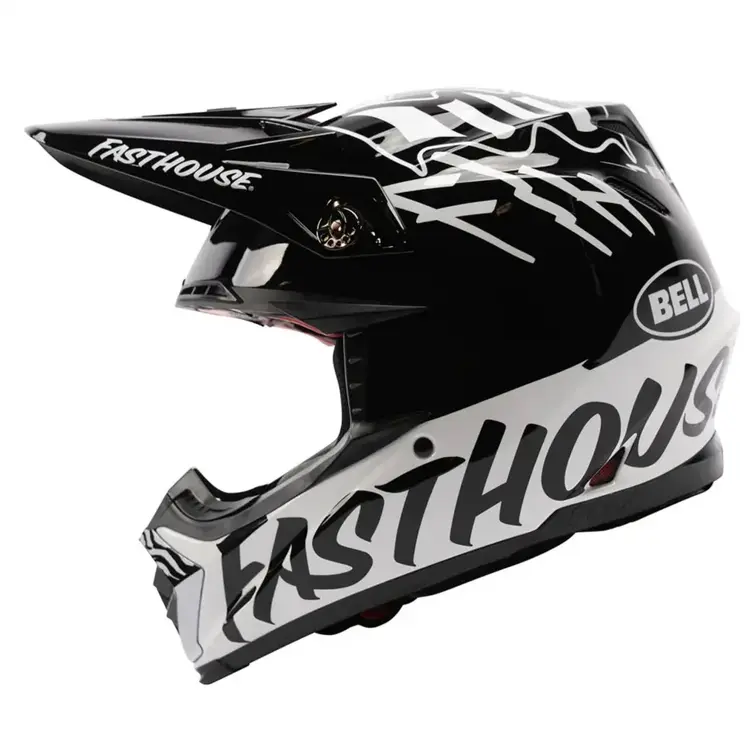 BELL MOTO-9S FLEX HELMET FLYING COLORS HELMET WHITE/BLACK