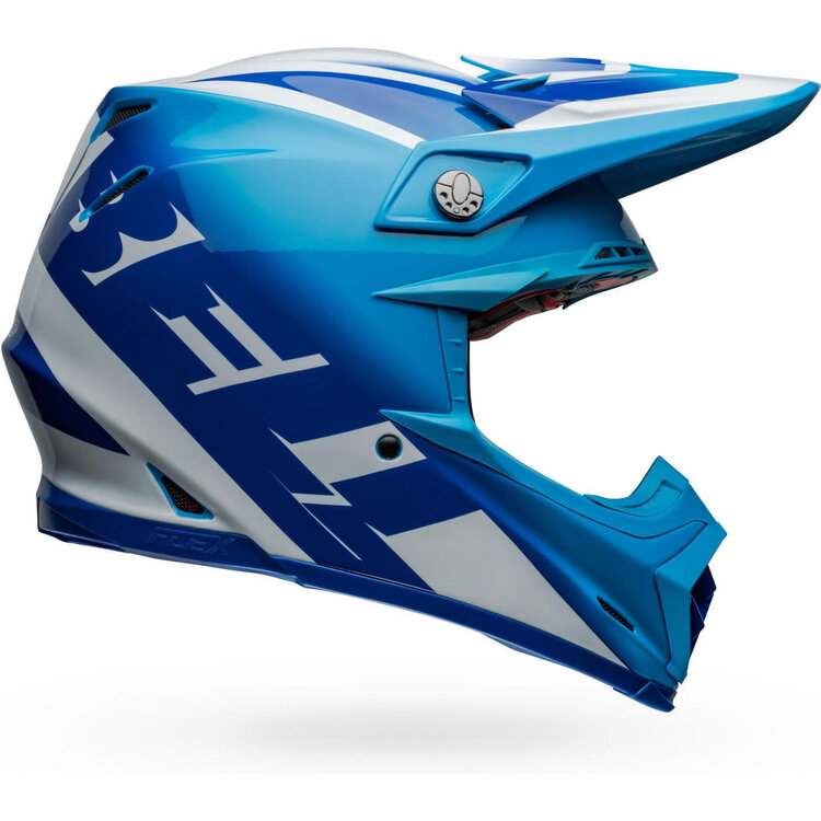 BELL MOTO 9S FLEX HELMET RAIL GLOSS BLUE/WHITE