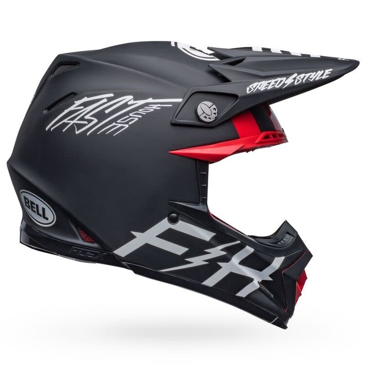BELL MOTO-9S FLEX HELMET FH TRIBE MATTE/GLOSS BLACK/WHITE
