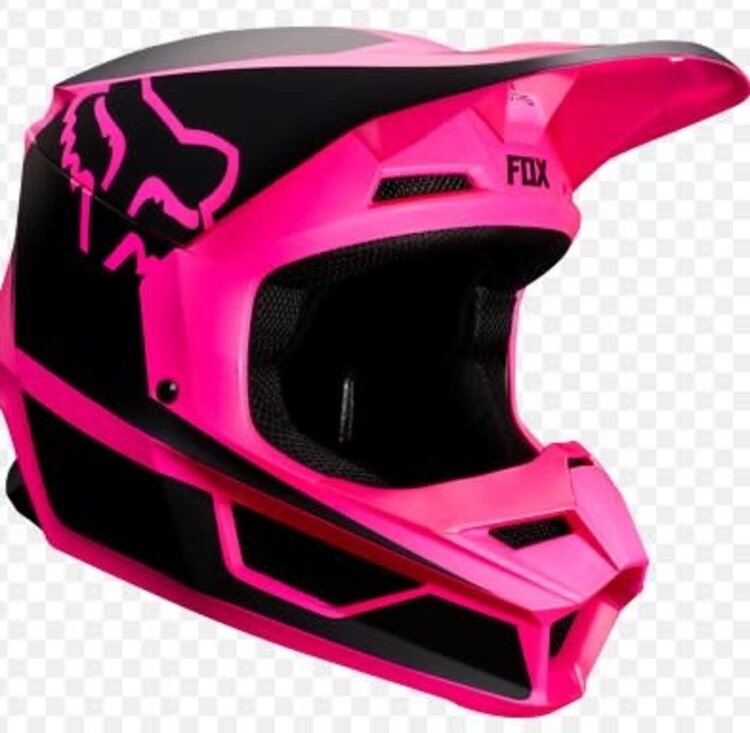 FOX RACING V1 YOUTH PRZM HELMET BLACK/PINK YL