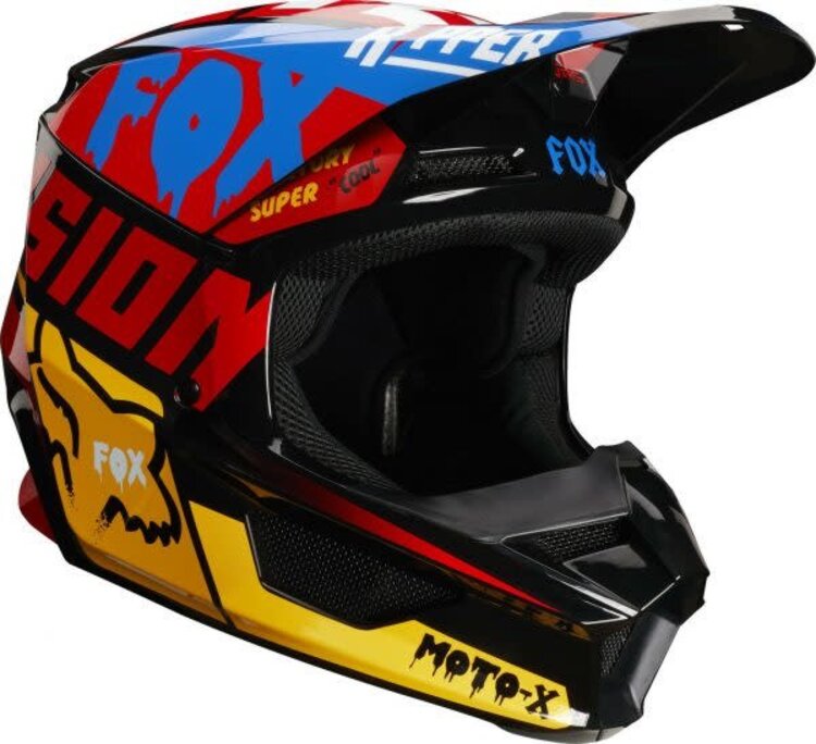 FOX RACING V1 YOUTH CZAR BLACK/YELLOW YM