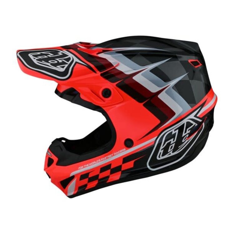 TROY LEE DESIGNS SE4 YOUTH POLYACRYLITE WARPED GLO RED (MD)