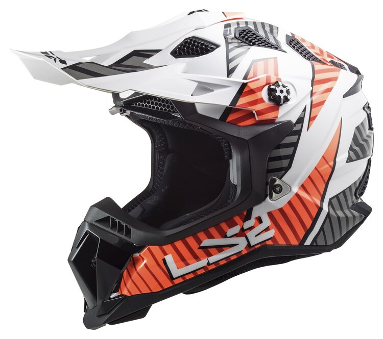 LS2 SUBVERTER EVO ASTRO FULL FACE MX HELMET, GLOSS WHITE/ORANGE LG