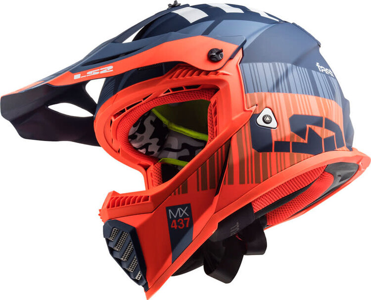 LS2 GATE XCODE HELMET MATTE FLOU ORANGE BLUE XL