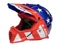LS2 GATE HELMET STRIPES RED/WHITE/BLUE GLOSS