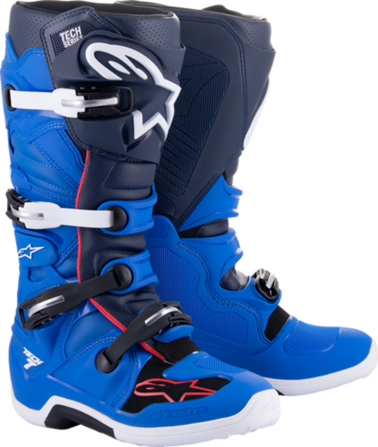 ALPINESTARS TECH 7 MX BOOTS ALPINE BLUE/ NAVY/ RED
