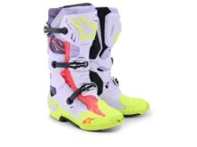 ALPINESTARS TECH 10 SUPERVENTED MX BOOTS PURPLE/FLUO YELLOW/DIVA PINK
