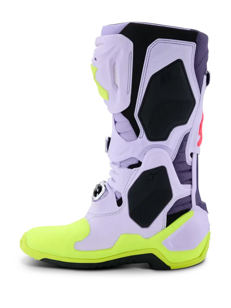 ALPINESTARS TECH 10 SUPERVENTED MX BOOTS PURPLE/FLUO YELLOW/DIVA PINK