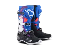 ALPINESTARS TECH 10 SUPERVENTED MX BOOTS BLACK/ENAMEL BLUE/PURPLE/WHITE SZ 8