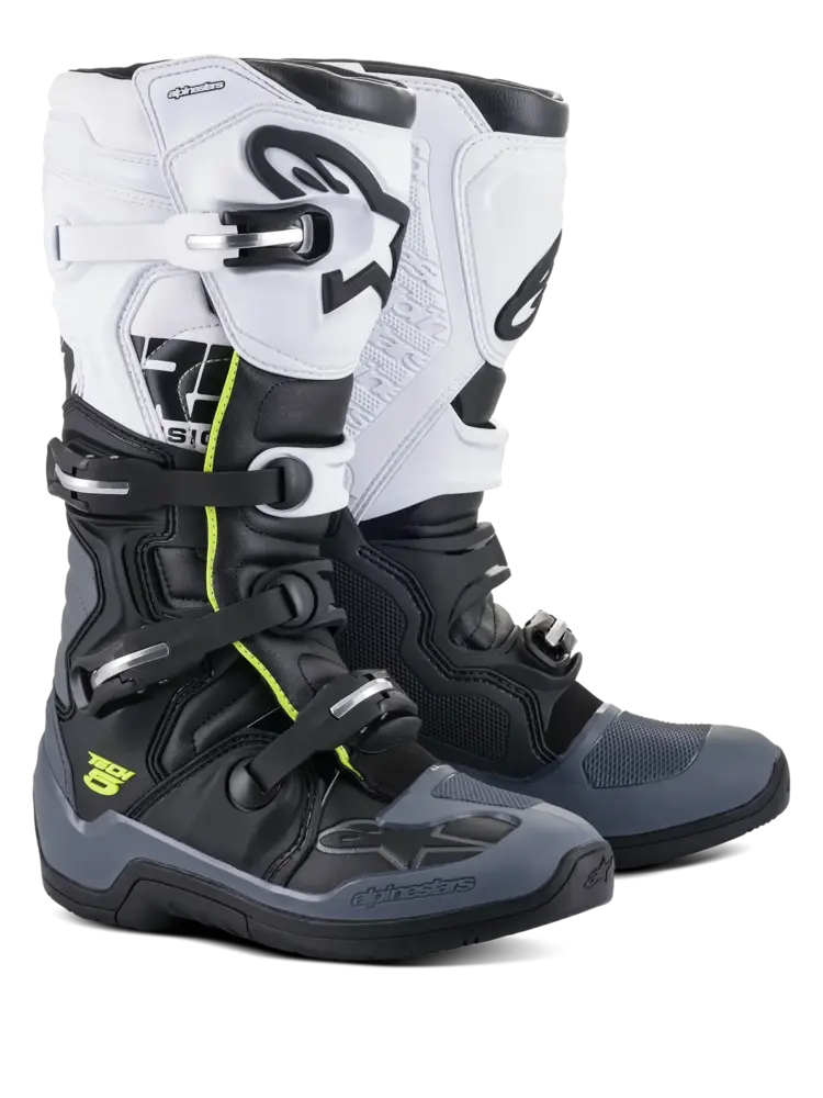 ALPINESTARS TECH 5 MX BOOTS BLACK/ DARK GREY/ WHITE