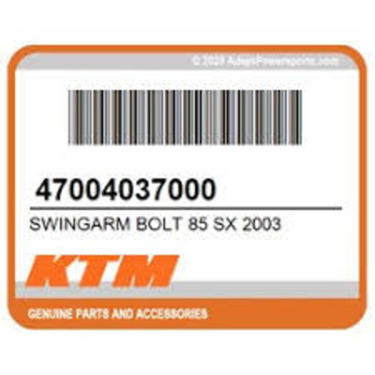 KTM 47004037000 SWINGARM BOLT BLACK 85 SX TC MC '03-'26