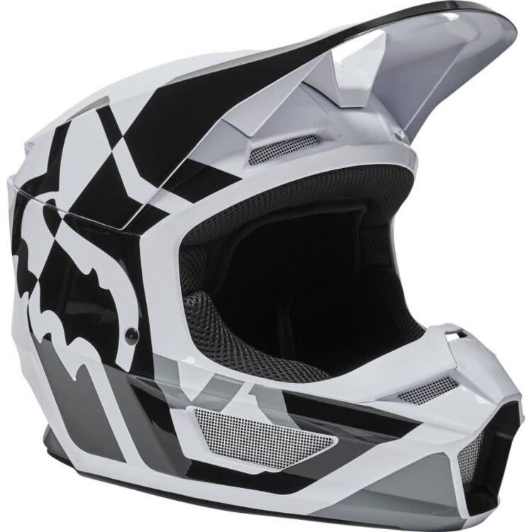 FOX RACING FOX V1 LUX HELMET  BLACK/WHITE SMALL
