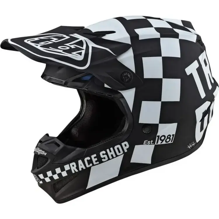 TROY LEE DESIGNS SE4 POLYACRYLITE HELMET CHECKER WHITE/BLACK