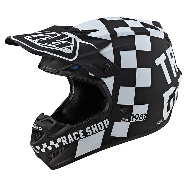TROY LEE DESIGNS SE4 POLYACRYLITE HELMET CHECKER WHITE/BLACK