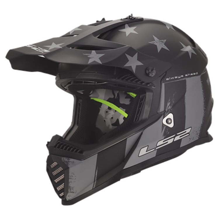 LS2 YOUTH MX437 GATE I BATTLE SCAR HELMET MATTE TONAL GRAY/BLACK