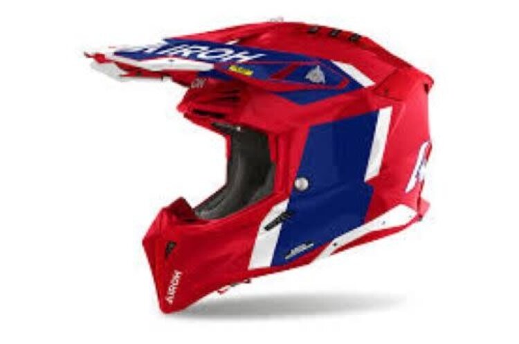 AIROH AIROH AVIATOR 3 GLORY HELMET BLUE/RED GLOSS