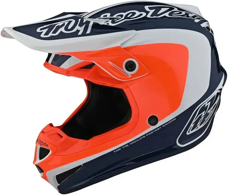 TROY LEE DESIGNS Troy Lee Designs SE4 Polycrylite Helmet; Corsa Navy / Orange Youth MD