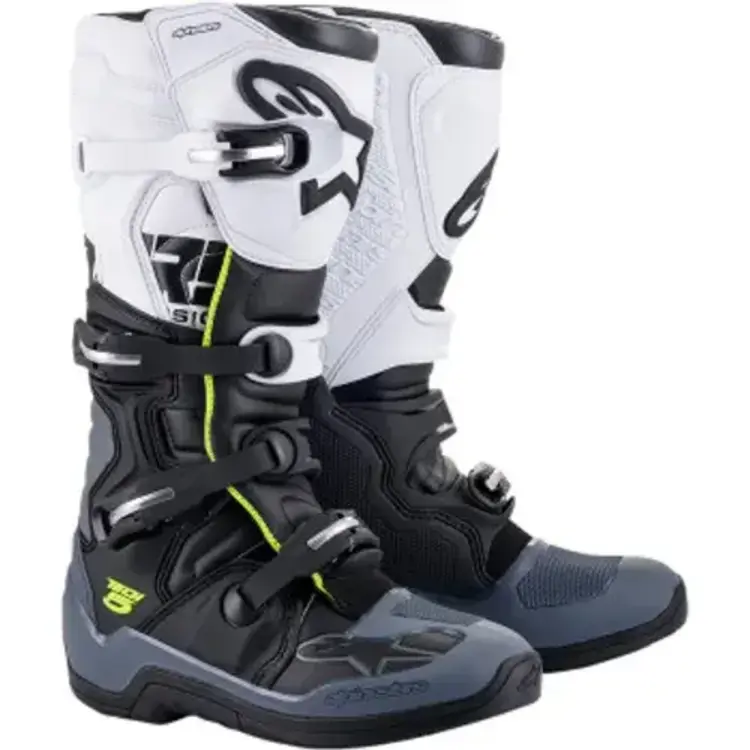 ALPINESTARS TECH 5 MX BOOTS BLACK/ DARK GREY/ WHITE