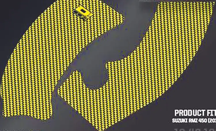 D'COR D-COR FRAME GRIP GUARD DECAL YELLOW SUZUKI RMZ450 '08-'17