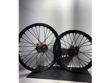 KITE Kite Racing - Complete Wheel Set - KX85 '01-'27 - 16" Rear/19" Front - Dark Bonze Hubs/Black Excel Rims/Black Spokes