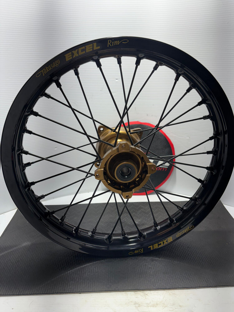 KITE Kite Racing - Complete Wheel Set - KX85 '01-'27 - 16" Rear/19" Front - Dark Bonze Hubs/Black Excel Rims/Black Spokes