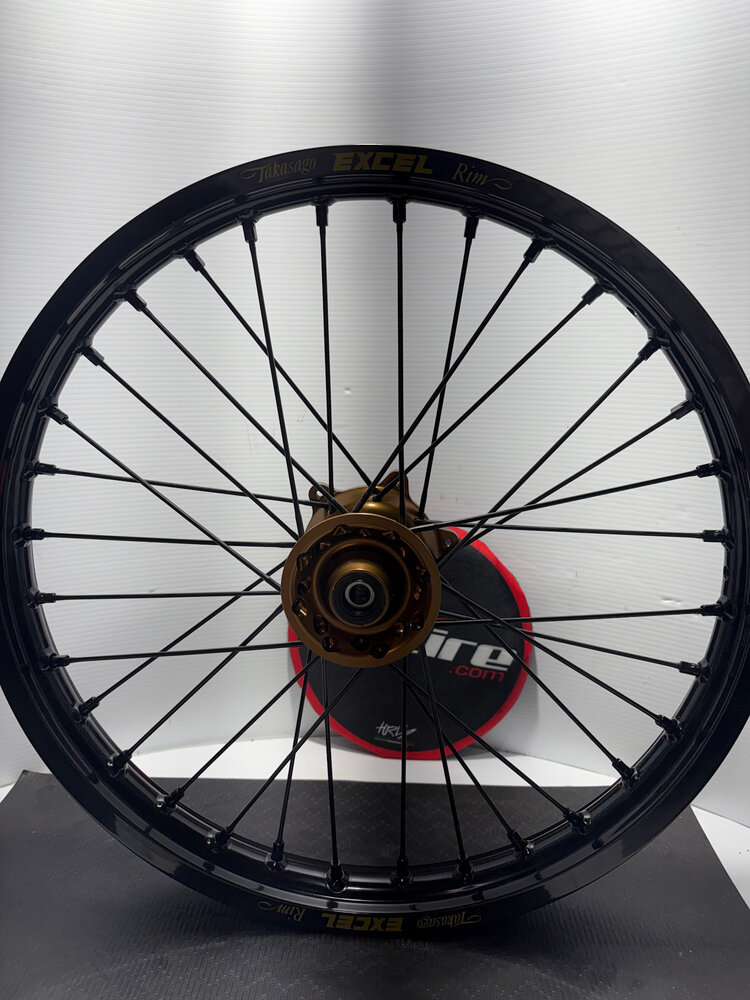 KITE Kite Racing - Complete Wheel Set - KX85 '01-'27 - 16" Rear/19" Front - Dark Bonze Hubs/Black Excel Rims/Black Spokes