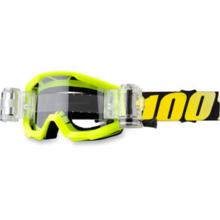 100% 100% - The Strata Jr Mud Goggle - Neon Yellow - Clear