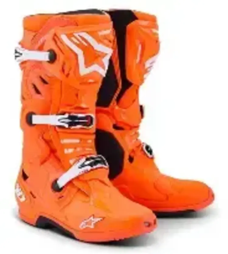 ALPINESTARS TECH 10 SUPERVENTED MX BOOTS ORANGE FLUO/BLACK/WHITE