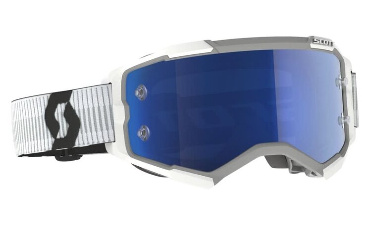 Scott - Fury Goggle - White - Blue Chrome Lens