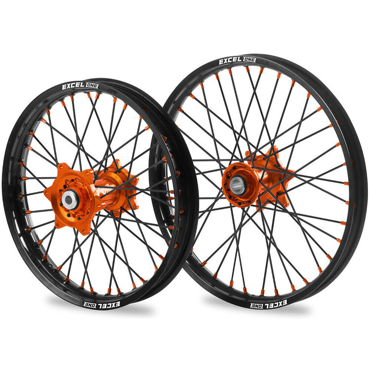 KITE Kite/Excel Signature - Complete Wheel Set - 19"Rear/21"Front - KTM - Orange/Black