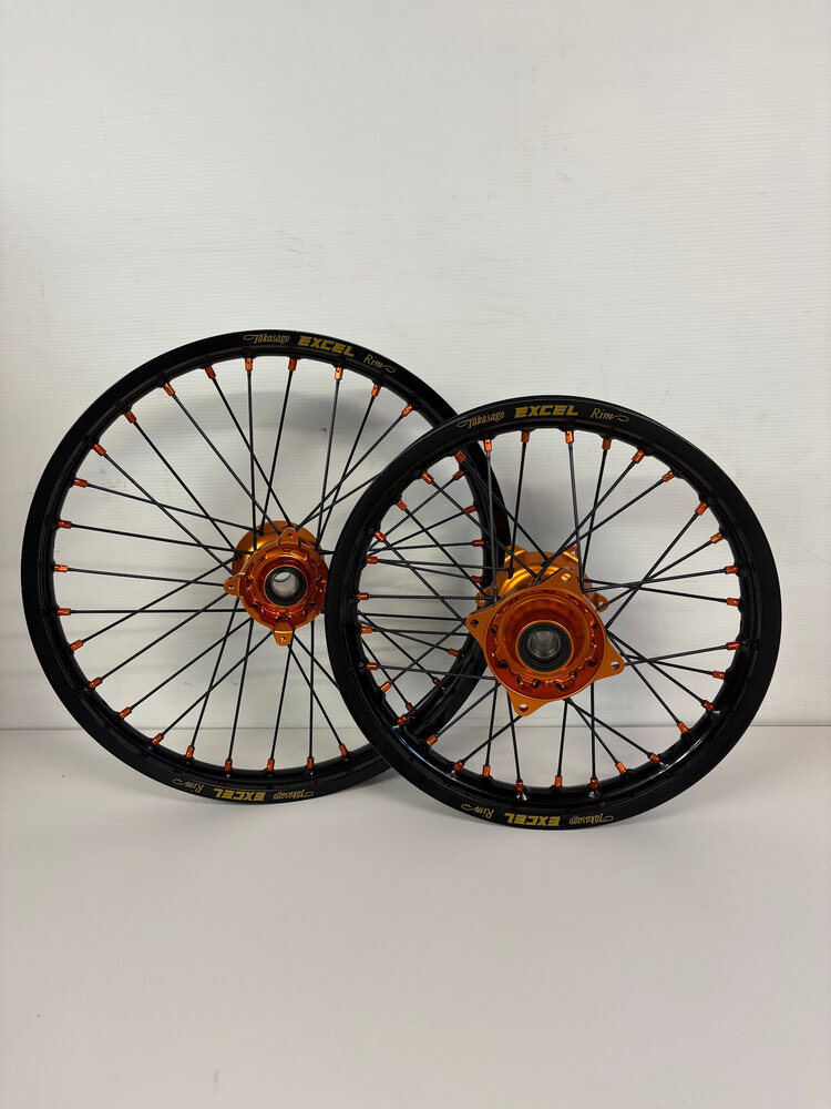 KITE Kite/Excel Complete Wheel Set - 16"Rear/19"Front - KTM 85/105cc '25+ - Orange/Black