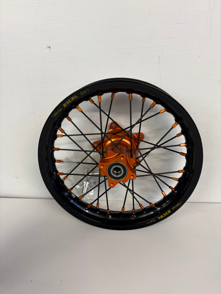 KITE Kite/Excel Wheel Set - 12"Rear/14"Front - KTM/HUSQ/GAS 65cc '02-'24 - Orange/Black/Black