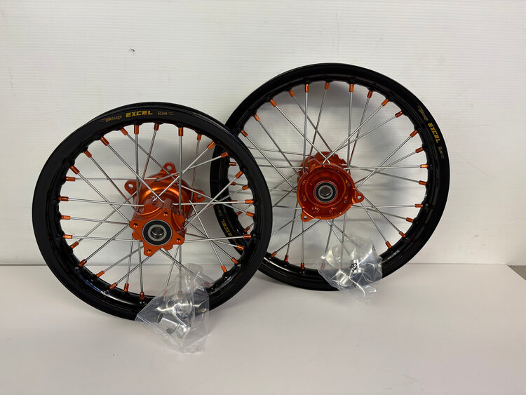 KITE Kite/Excel Complete Wheel Set - 12"Rear/14"Front KTM 65sx Orange/Black/Silver