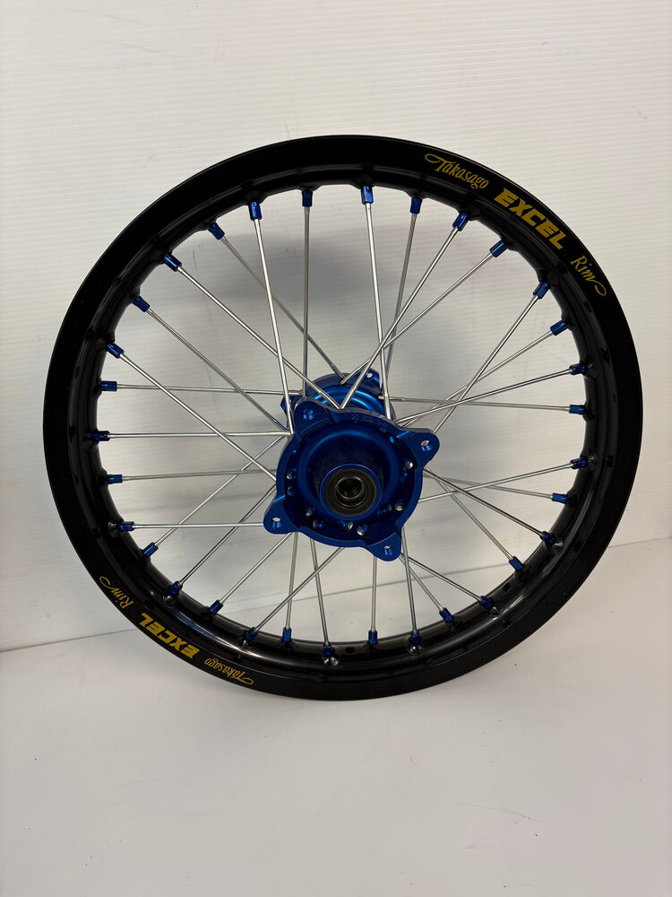 KITE Kite/Excel Wheel Set KX85 '01-'27 16"/19" - Blue Hubs/Black Rims/Silver Spokes/Blue Nipples