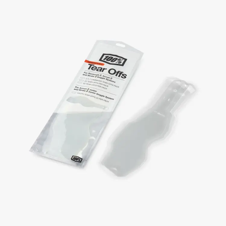 100% 100 Percent - Racecraft2/Accuri2/Strata2 Standard Tear Offs - 50 Pack