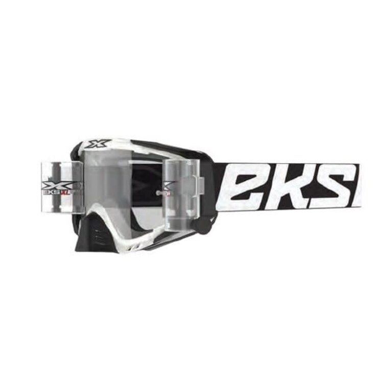 EKS BRAND GOGGLE EKS-S XL CLEAR/BLACK W/CLEAR LENS ZIP OFF SYSTEM