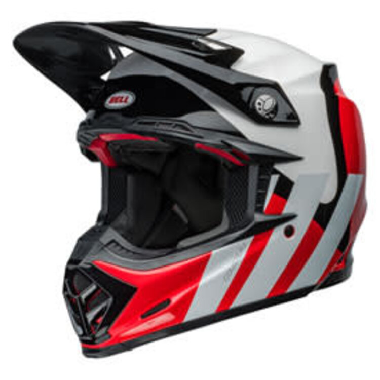 BELL Bell Moto-9S Flex Hello Cousteu Stripes Helmet Medium  White/Red